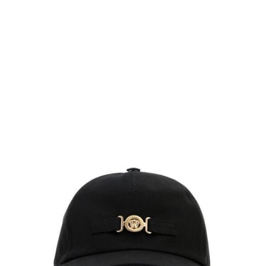 Versace Men Black Cotton Baseball Cap