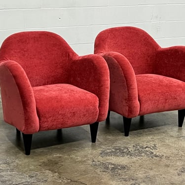 Hollywood Glam Rose Velvet Lounge Chair ~ A Pair (3-Pairs Available) - Great For Home Theater 