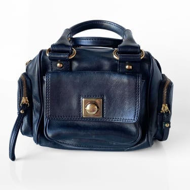 Y2Ks Black Leather Square Handbag