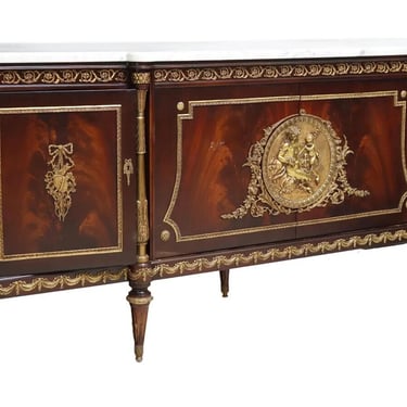 Sideboard, Marble Top, J.P. Ehalt, Louis XVI Style, Mahogany, Gilt, Vintage!!