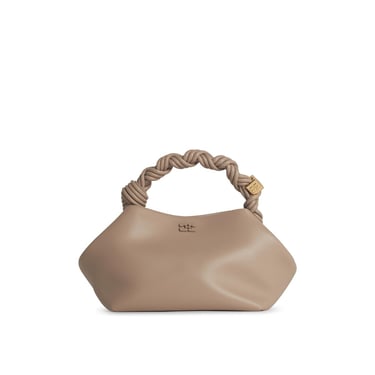 Ganni 'Bou' Ivory Recycled Leather Blend Bag Women