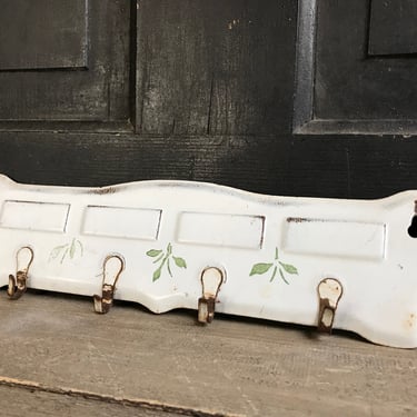 French Enamel Cup Holder, Hanger, Garden Tools, Greenhouse, French Cuisine, Kitchen, Gardening, French Farmhouse 