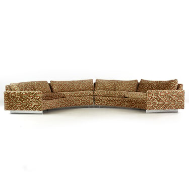 Milo Baughman for Thayer Coggin Mid Century Semicircle Sectional Sofa with Jack Lenor Larsen Style Fabric - mcm 