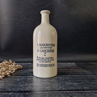 Vintage French Grès Bottle Bornier Dijon, Stoneware Bottle Rustic Kitchens, Vinegar Bottle, French Pantry Bottle 