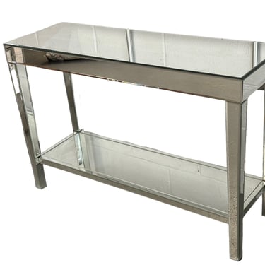 Silver Mirrored One Shelf Console Table EK221-104