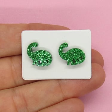 Brontosaurus Earrings Cute Dinosaur Studs 