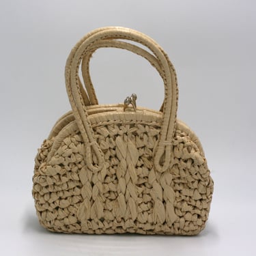 vintage  Delill woven raffia purse made in Italy 