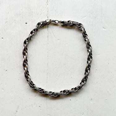 1980s Sterling Silver Chunky Chain Collar 