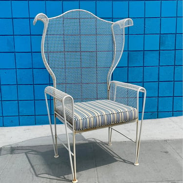 RARE Vintage High Back Patio Chair Attributed to Russell Woodard 