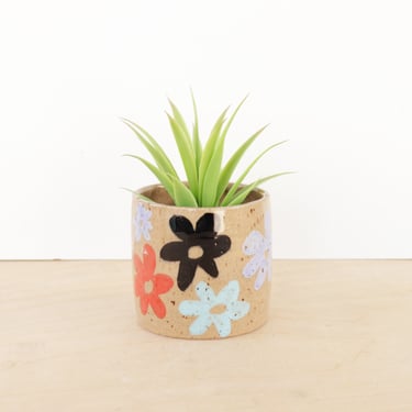 Colorful Floral Planter / Modern Ceramic Plant Pot / Cactus Planter / Indoor Succulent Planter 