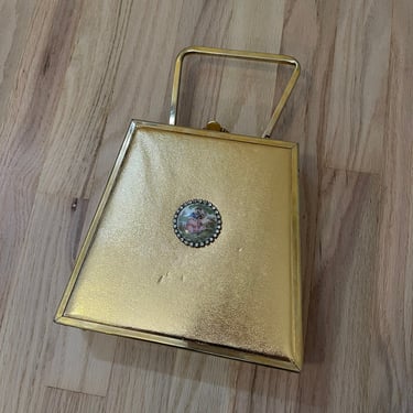 Vintage 1950s Tyrolean Gold Box Purse 