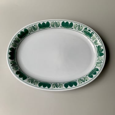 Arabia Finland Green Laurel Oval Platter 