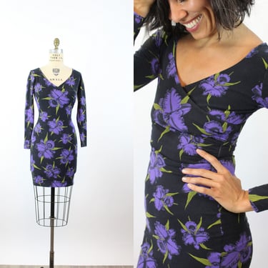 1980s PUNK Betsey Johnson ORCHID PRINT dress xs | new summer 