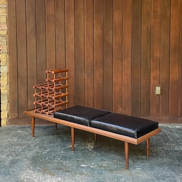 Vintage Mid-Century Table + Bench in the style of Gerald McCabe Southern California 