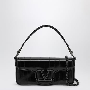 Valentino Garavani Black Patent Leather Locò Shoulder Bag Women