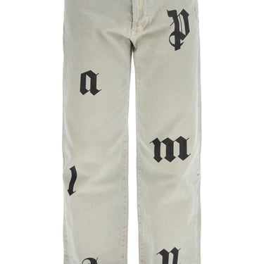 Palm Angels Loose Printed Detail Jeans With Eight Men