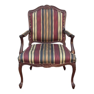 Carved Cherry Country French Bergere Chair 