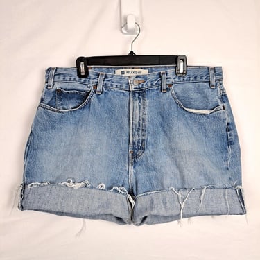 Vintage 90s Gap High Rise Denim Shorts, Size 37 Waist 