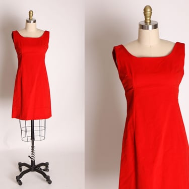 Early 1960s Red Velvet Sleeveless Mini Dress -XXS 