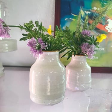 handmade bud vases, miniature vase, vase, white bud vase, bud vase, mini vase, ceramic bud vase 