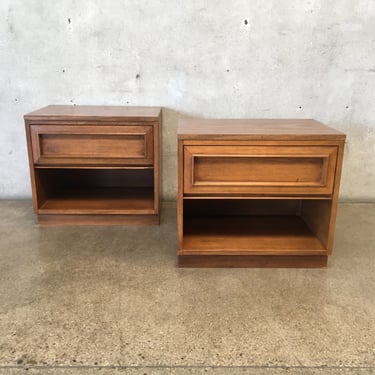 Pair of Mid Century Morris of California Two Drawer Side Tables