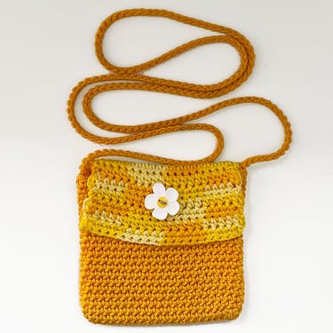 Yellow Daisy Knit Mini Crossbody Bag