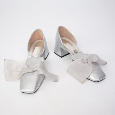 Suzanne Rae Metallic Bow Loafers