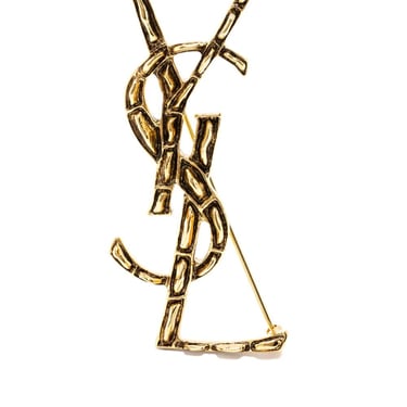 Saint Laurent Paris Women Cassandre Crocodile Metal Brooch