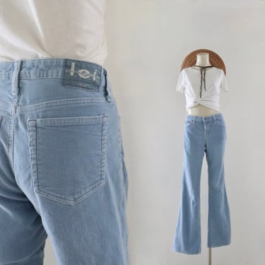 baby blue low cut corduroy bootcut pants - 29 