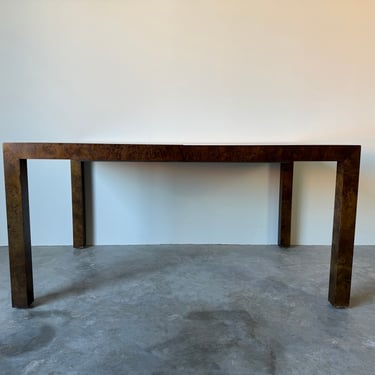 Mid-Century Milo Baughman - Style Burl Wood Extension Dining Table 