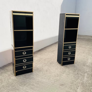 Black and Gold Stackable Shelves or Cabinets