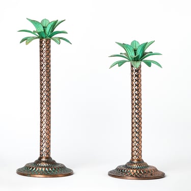 Palm Tree Candlestick Holders - Set of 2 