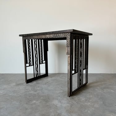 Art Deco French - Style Iron Table in the Style of Edgar Brandt 