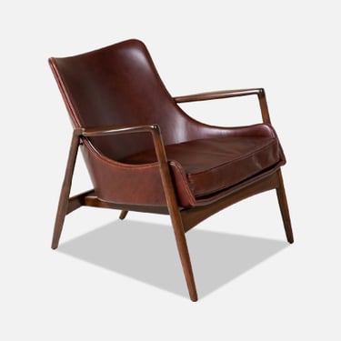 Ib Kofod-Larsen Cognac Leather Lounge Chair for Selig