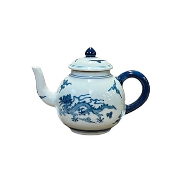 Small Chinese Blue White Porcelain Scenery Teapot Display Art ws2879E 