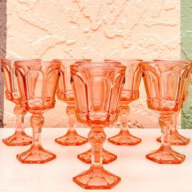 Set of Eight Pink Chic Goblets