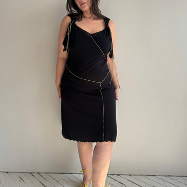 Italian Vintage - Black and Green Mesh Dress (1X)