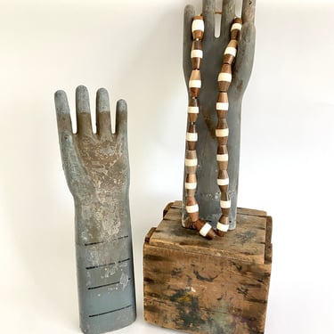 Rustic Glove Forms Molds Hand-Carved 