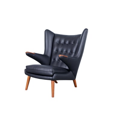 Danish Modern Leather “Papa Bear” Chair by Hans J. Wegner for A.P. Stolen