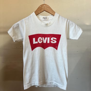 Kids Vintage 1970s LEVIS T-Shirt, Big E, Cotton, N 