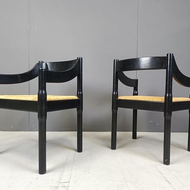 Pair of Carimate armchairs by Vico Magistretti, 1960s - cassina chairs - vintage armchairs - mid century chairs 