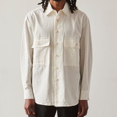 Evan Kinori Cotton/Hemp Muslin Big Shirt, Natural