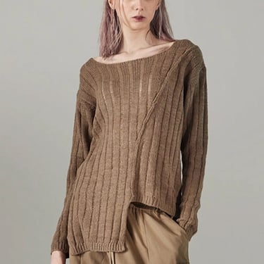 Road Over Knit Asymmetric Sweater