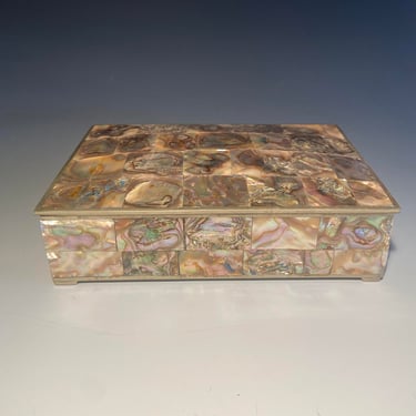 Mid 20th Century Mexican Abalone Shell Decorative box 