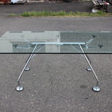 1970s Norman Foster Glass Table Model Nomos for Tecno, Italy 