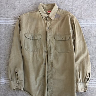 1950s Penney’s Khaki Workwear Shirt Medium Large 