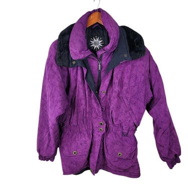 Vintage 80s 90s Havoc Ski Jacket Womens 8 Medium Winter Coat Purple 