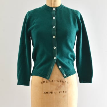 50's Forest Green Cardigan