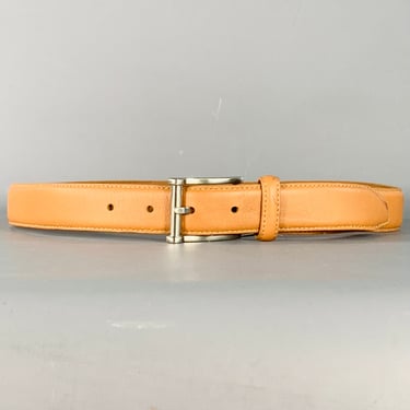 NEIMAN MARCUS Size 32 Camel Silver Leather Belt