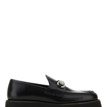 Gucci Woman Black Leather Loafers